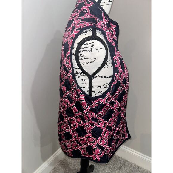 Crown & Ivy Puffer Vest Pink & Navy PL Women’s Full Zip Front W/ Zip Pockets - Picture 5 of 10